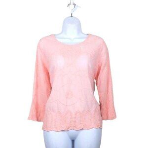John Paul Richard Women's Light Pink Blouse embroidery Size S